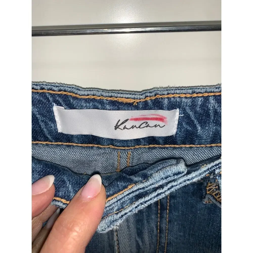 KanCan‎ Women's High Rise Distressed Straight Leg Jeans Size 3/25 Blue